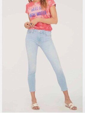 Mother The Looker Crop Jeans Fresh Catch Size 27 Skinny Jeans Made in USA